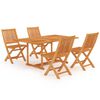 vidaXL 5-tlg. Garten-Essgruppe Massivholz Teak