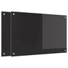 vidaXL K&uuml;chenr&uuml;ckwand 2 Stk. Schwarz 80 x 50 cm Geh&auml;rtetes Glas