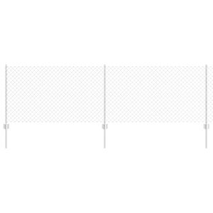 vidaXL Zaun mit Pfosten Silber