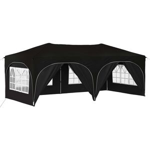 vidaXL Pop-up Partyzelt 575 x 288 x 245 cm Schwarz Oxford-Stoff