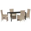 vidaXL Garten Essgruppe 5 stk. Beige Poly-Rattan