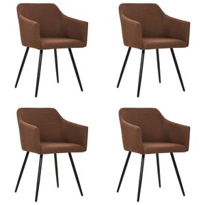 vidaXL Esszimmerst&uuml;hle 4 Stk. Braun Stoff