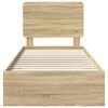 vidaXL Bettrahmen mit Kopfteil Sonoma-Eiche 90 x 190 cm Holzwerkstoff