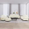 vidaXL 4-tlg. Sofagarnitur mit Kissen Creme Samt