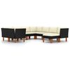 vidaXL 9-tlg. Garten-Lounge-Set mit Kissen Poly Rattan Schwarz
