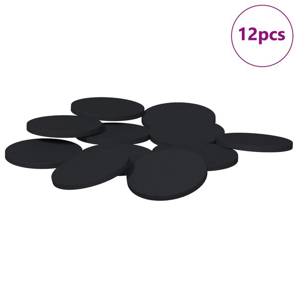 vidaXL M&ouml;belgleiter 12 pcs Schwarz &Oslash; 30 x 2 mm EVA