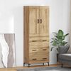 vidaXL Highboard mit Schubladen 2 pcs Artisan-Eiche Holzwerkstoff