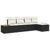 vidaXL Gartensofa-set 6 stk. 5-Sitzanzahl Schwarz und Creme Polyrattan