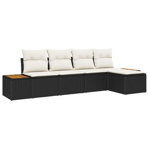 vidaXL Gartensofa-set 6 stk. 5-Sitzer Schwarz und Creme