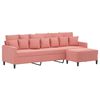 vidaXL 3-Sitzer-Sofa mit Hocker Rosa 210 cm Samt