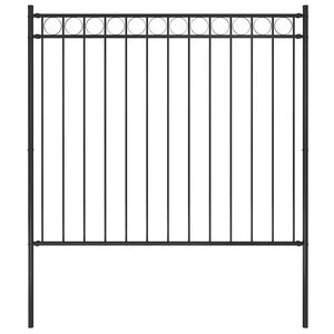 vidaXL Gartenzaun ASSEN Stahl 1,7 x 1,5 m Schwarz