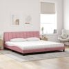 vidaXL Bett mit Matratze "Hanko" Rosa 200x200 cm Samt