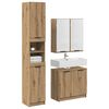 vidaXL Badezimmerschrank-Set mit T&uuml;r 3 pcs Artisan-Eiche Holzwerkstoff