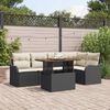 vidaXL Garten-Sofa-Set mit Speicher 6 pcs Schwarz Poly Rattan