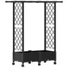 vidaXL Hochbeet mit Rankgitter und Dach Schwarz 122,5 x 40 x 127 cm PP