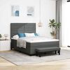 vidaXL Boxspringbett mit Matratze Dunkelgrau 140 x 190 cm Stoff
