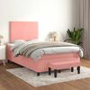 vidaXL Boxspringbett mit Matratze Rosa 120x190 cm Samt