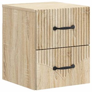 vidaXL Wandmontierter Nachttisch Sonoma-Eiche 34,5 x 33 x 40 cm