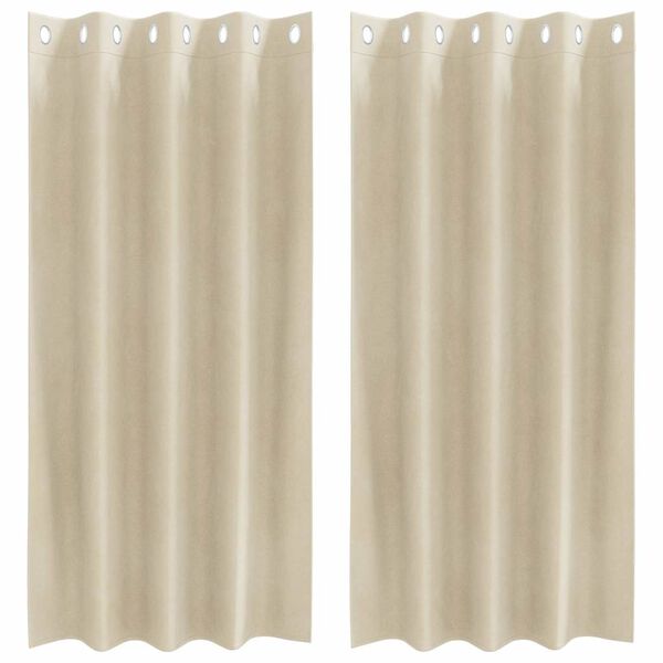 vidaXL Verdunkelungsvorhänge 2 pcs Creme 140 x 175 cm Samt