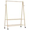 vidaXL Kleiderst&auml;nder mit Ablagen und Rollen 132x45,5x155,5 cm Bambus