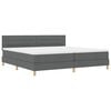 vidaXL LED Boxspringbett mit Matratze Dunkelgrau 200 x 200 cm Stoff