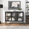 vidaXL Sideboard Schwarz 105x35x70 cm Glas und Stahl