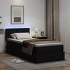 vidaXL Bett mit Stauraum und LED Schwarz 90 x 200 cm Kunstleder