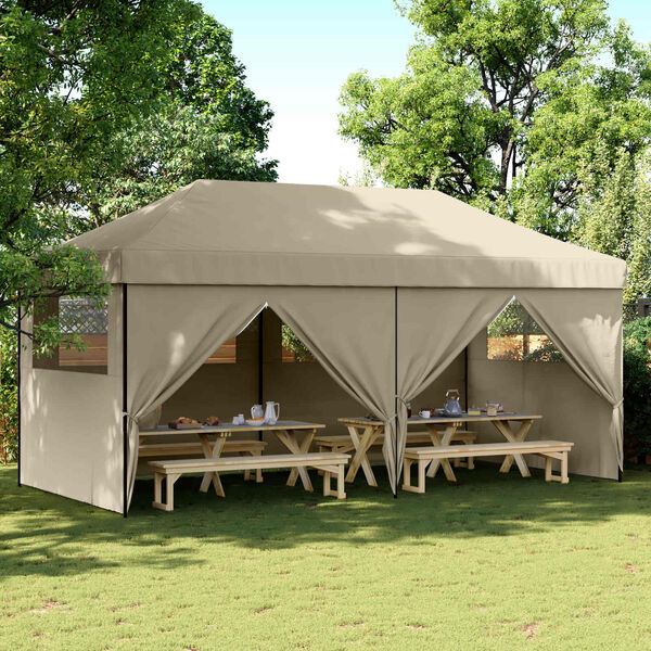 vidaXL Party-Zelt Taupe 292 x 580 x 315 cm Oxford-Stoff