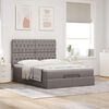 vidaXL Ottoman-Bett mit Matratze & LEDs Taupe 140x200 cm Stoff