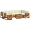 vidaXL Sofagarnituren 10 pcs Natur und Creme Massivholz Akazie