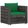 vidaXL 7-tlg. Garten-Lounge-Set mit Kissen Grau Impr&auml;gniertes Holz