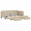 vidaXL Tagesbett Ausziehbar mit Schubladen Creme 80x200 cm Stoff