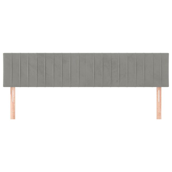 vidaXL Kopfteile Hellgrau 180x5x78/88 cm Samt