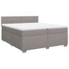 vidaXL Boxspringbett mit Matratze Taupe 200x200 cm Stoff