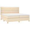 vidaXL Boxspringbett mit Matratze & LED Creme 200x200 cm Stoff