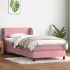 vidaXL Boxspringbett mit Matratze Rosa 80x220 cm Samt