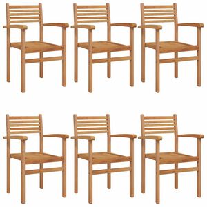 vidaXL Stuhl 6 stk. Braun Massivholz Teak