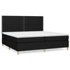 vidaXL Boxspringbett mit Matratze Schwarz 200x200 cm Stoff