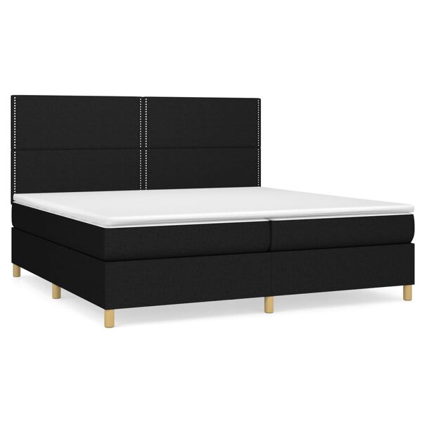 vidaXL Boxspringbett mit Matratze Schwarz 200x200 cm Stoff