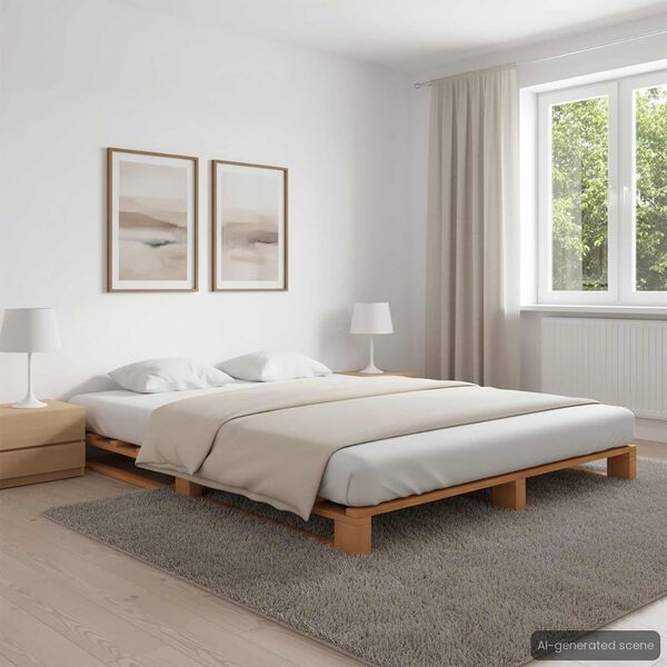 vidaXL Palettenbett Braun Massivholz Kiefer 160×200 cm