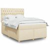 vidaXL Boxspringbett mit Matratze Creme 140x200 cm Stoff