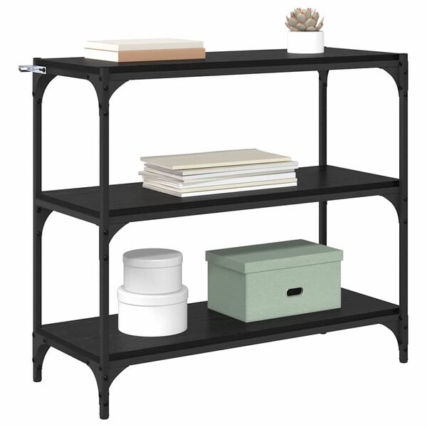 vidaXL B&uuml;cherregal Schwarz Eichen-Optik 80 x 33 x 70,5 cm