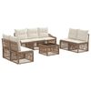 vidaXL Gartensofa-set Verstellbar 8 pcs Beige Poly-Rattan