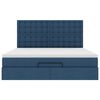 vidaXL Ottoman-Bett mit Matratze & LEDs Blau 160x200 cm Stoff