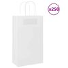 vidaXL Papiertragetaschen 250 Stk. mit Henkeln Wei&szlig; 21x11x36 cm