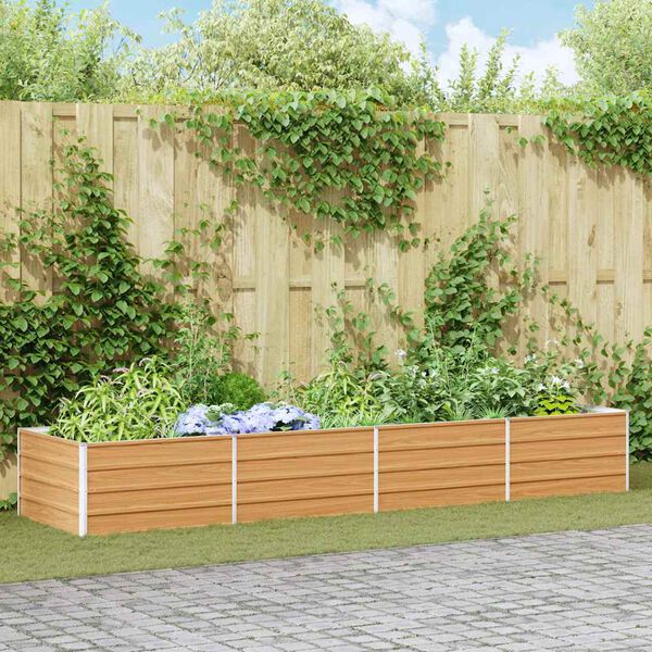 vidaXL Garten-Hochbeet 320x80x45 cm Verzinkter Stahl Silber