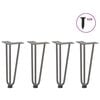 vidaXL Haarnadelbeine f&uuml;r Couchtisch 4 Stk. Naturstahl 30 cm Massivstahl
