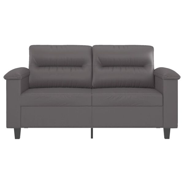 vidaXL 2-Sitzer-Sofa Grau 120 cm Kunstleder