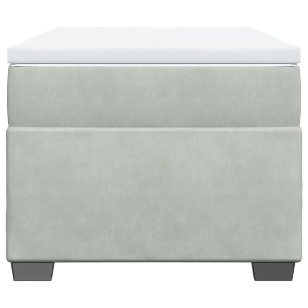 vidaXL Boxspringbett mit Matratze Hellgrau 100x200 cm Samt