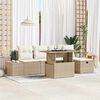 vidaXL Garten-Sofa-Set 6 pcs Beige Poly-Rattan